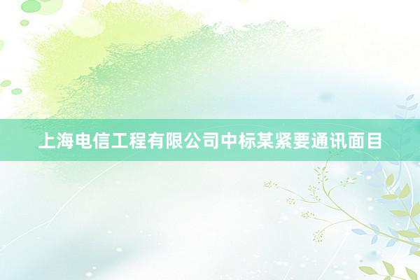 上海电信工程有限公司中标某紧要通讯面目